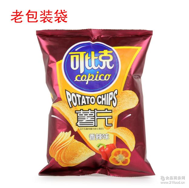可比克香辣味薯片60g*12袋休闲膨化食品小零食薯片批发日期新鲜