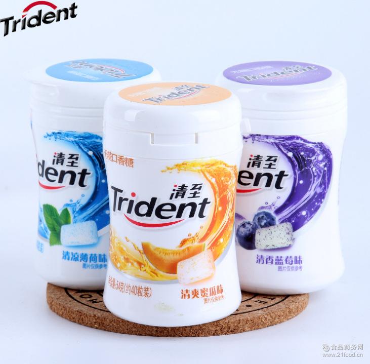 亿滋清至 清凉薄荷味 54g*6瓶装 324克 无糖口香糖 蓝莓 蜜瓜