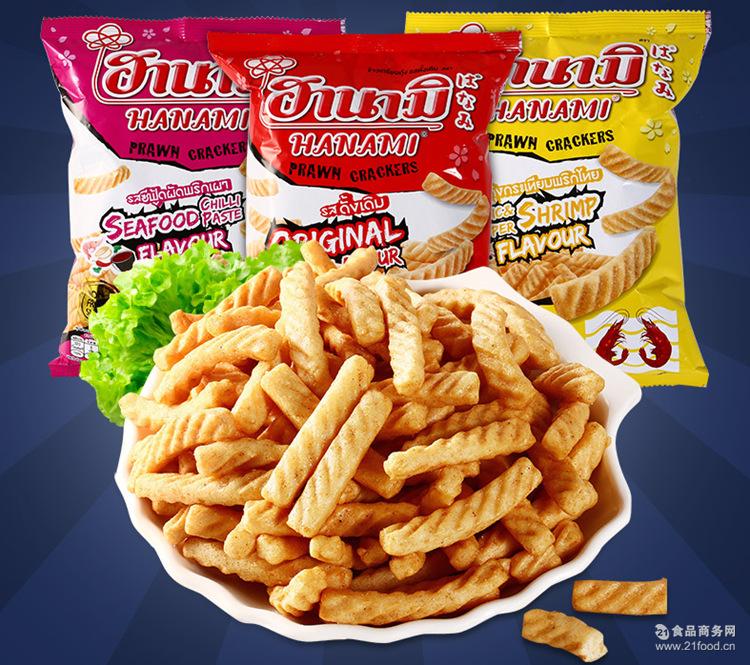 泰国进口零食品 hanami卡乐美虾味条 袋装虾条