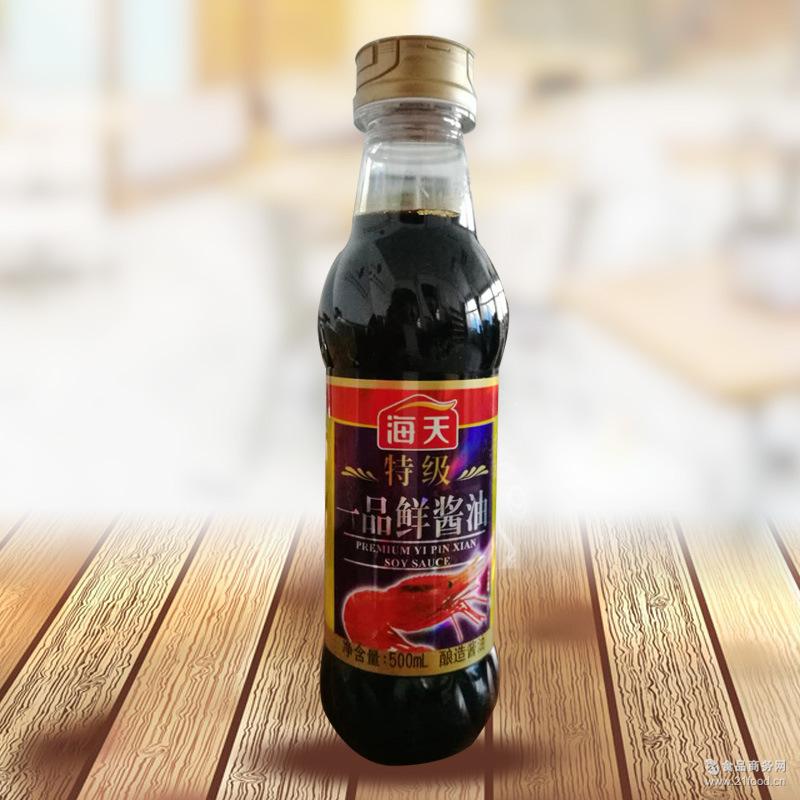 海天一品鲜酱油500ml*12瓶/箱 美味鲜调味料菜调味调色酱油