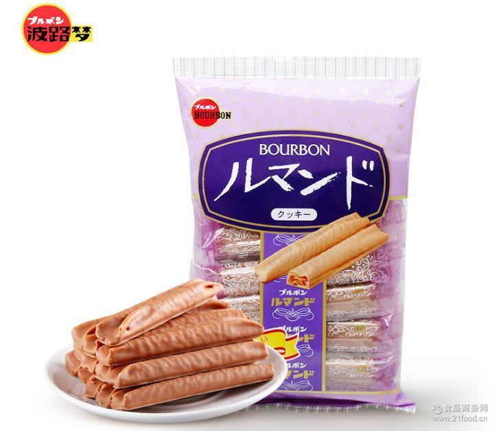 正品行货 日本波路梦可可味饼干93g巧克力味蛋卷香酥脆饼