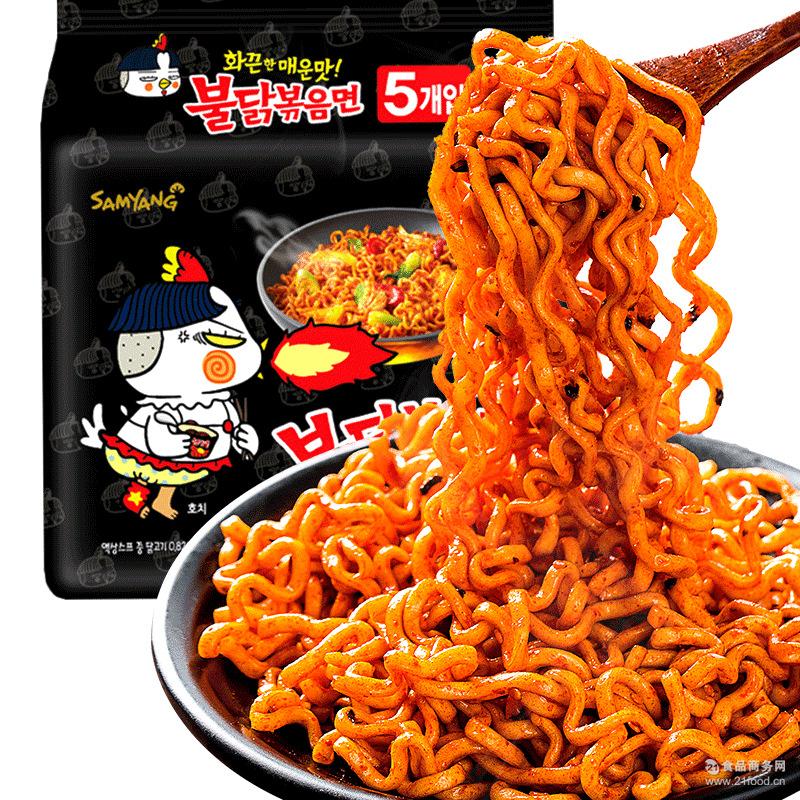 韩国进口三养牌超辣火鸡面140g*5袋装 方便面干拌面泡面食品