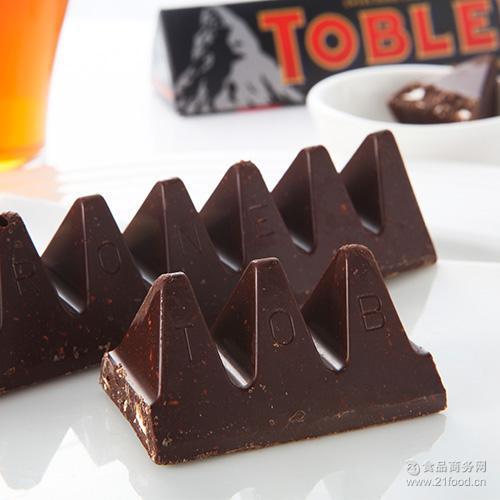 瑞士进口瑞士三角黑巧克力含蜂蜜及巴旦木糖1