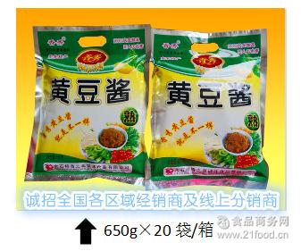 香秀精选大豆黄豆酱东北特产营口大酱咸鲜适口无人工色素650g即食