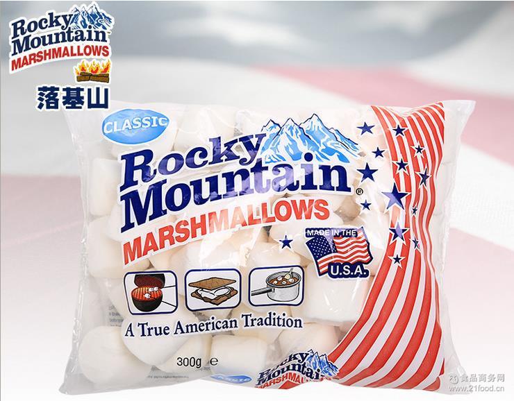 mountain落基山白色原味棉花糖300g牛轧糖原料特价 美国进口rocky