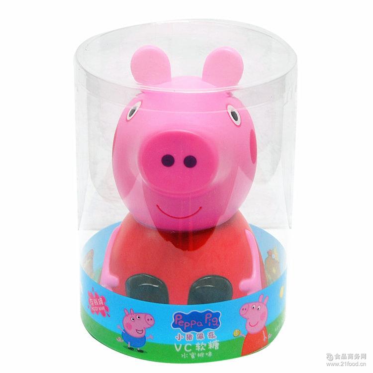 小猪佩奇 存钱罐36g果汁VC软糖儿童零食粉红
