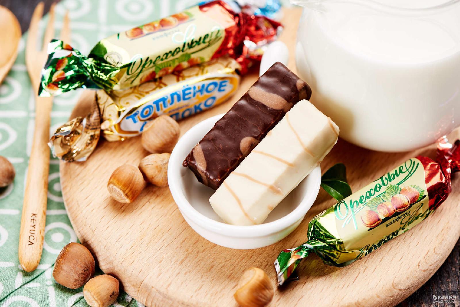 巧克力威化糖 200克原厂小包装喜糖 斯拉夫酸奶 俄罗斯进口 鲜奶批发价格 糖果-食品商务网