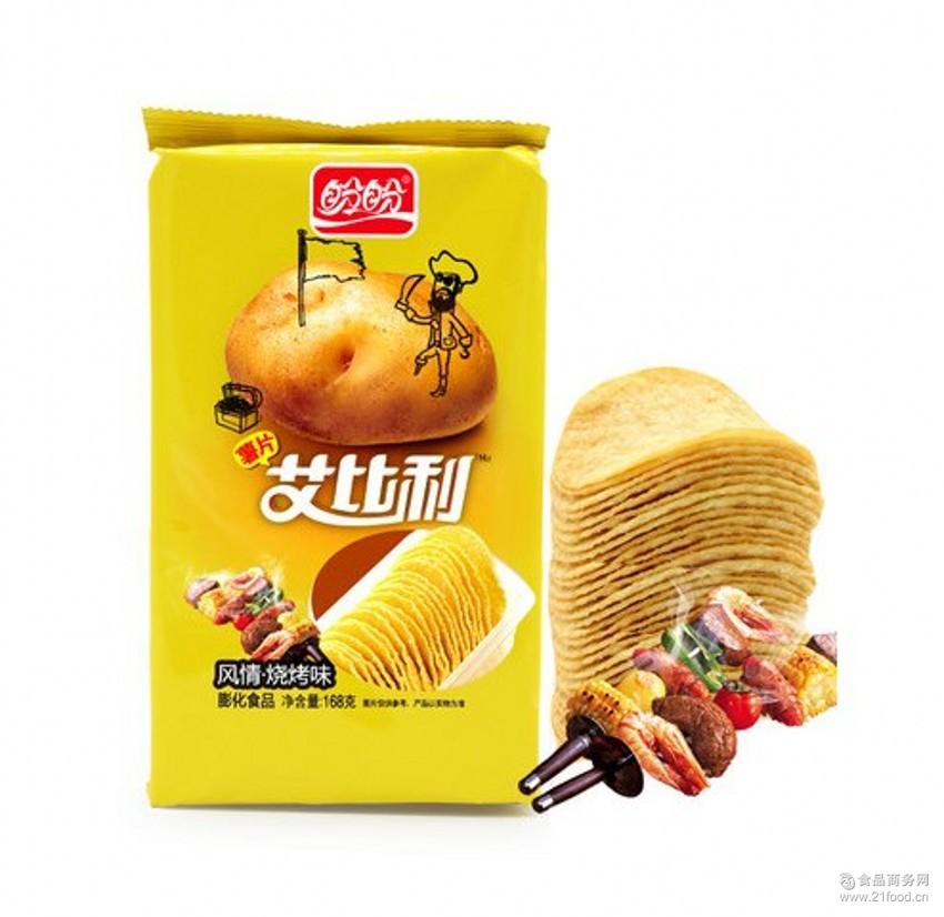 膨化休闲食品批发 盼盼艾比利薯片168g