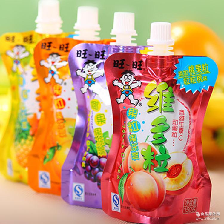 厂家批发 果冻 旺旺维多粒果冻爽 150g吸吸果冻 混批多种口味