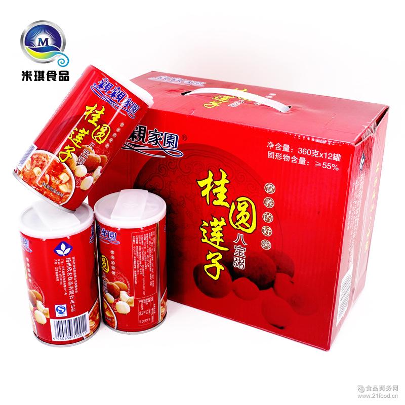 亲亲家园桂圆莲子八宝粥360g*12罐 五谷杂粮营养早餐粥易拉罐