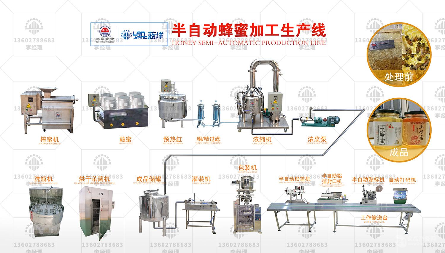 蜂蜜加工设备 蜂蜜生产线 班产0.5-5吨可定制