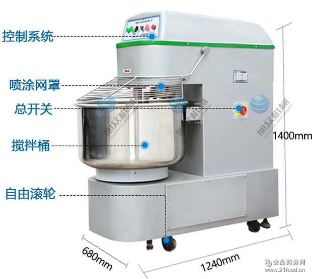 商用不锈钢和面机报价 面团双速双动和面机 szh-100