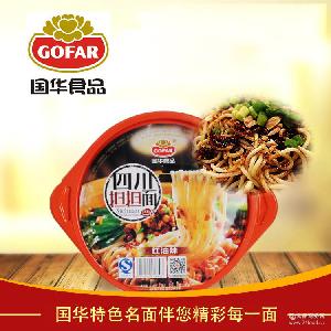 国华食品正宗担担面方便面红油味批发即食美味干拌面碗装厂家直销