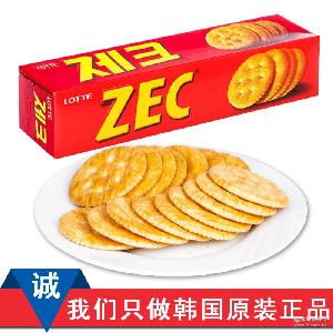 韩国进口食品零食乐天zec杰克饼干 咸味饼干薄脆香脆100g*24/箱